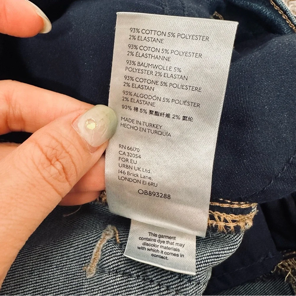 Free People We The Free Dark Blue High Rise Raw Hem Skinny Jeans - Picture 7 of 8